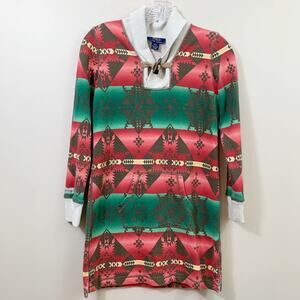 Polo Ralph Lauren Aztec Navajo Indian Red/Green Dress Girls
